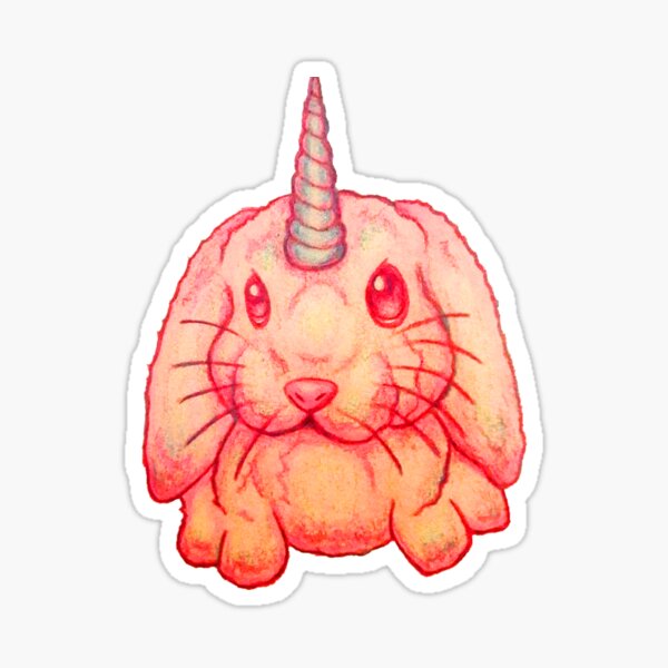Pink Unicorn Bunny image created by Stephanie Ann Garcia Sticker