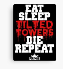 Eat Sleep Tilted Towers v3 Canvas Print