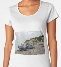 Beached Fishing Boats At Beer Women's Premium T-Shirt