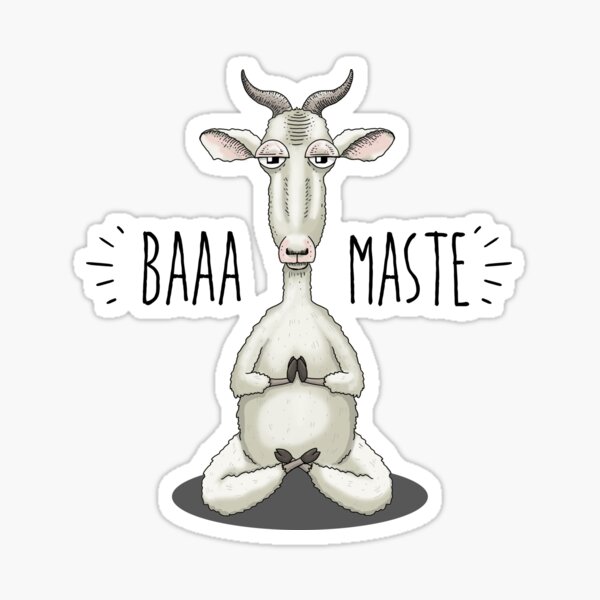 Item preview, Baaa-maste - Namaste Meditating Goat designed and sold by jitterfly.