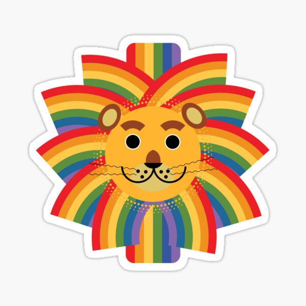 Rainbow maned lion Sticker