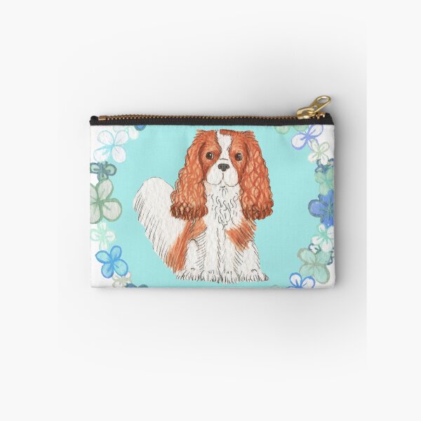 Item preview, Cavalier King Charles Spaniel - Blue Flower Garland  designed and sold by jollyinu.