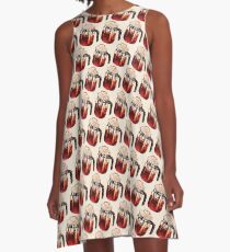 Kaffee Percolator Muster A-Linien Kleid