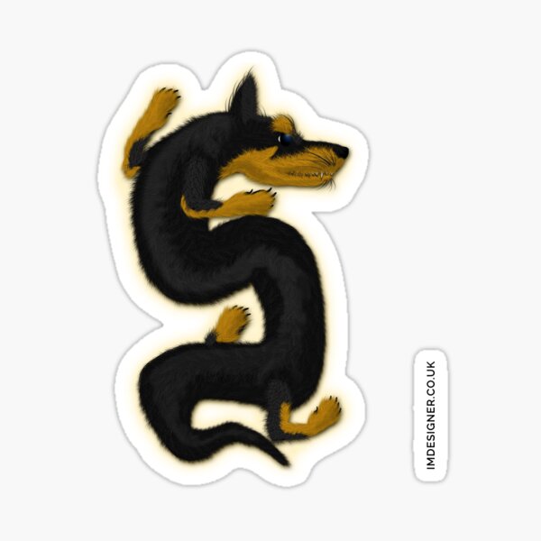 Dragon dog - Min Pin Sticker