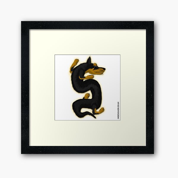 Dragon dog - Min Pin Framed Art Print