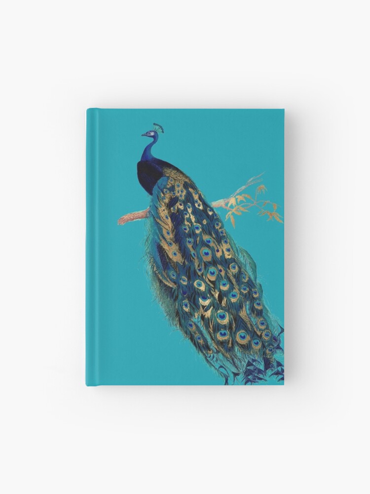 Hardcover Journal, Vintage Peacock  designed and sold by PixDezines