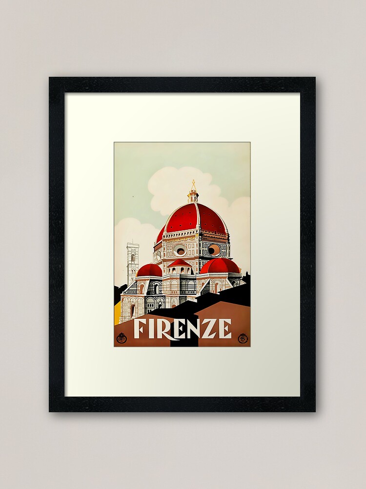 Thumbnail 1 of 7, Framed Art Print, Florence, Italy Travel Poster 1930s Firenze designed and sold by spameris86.