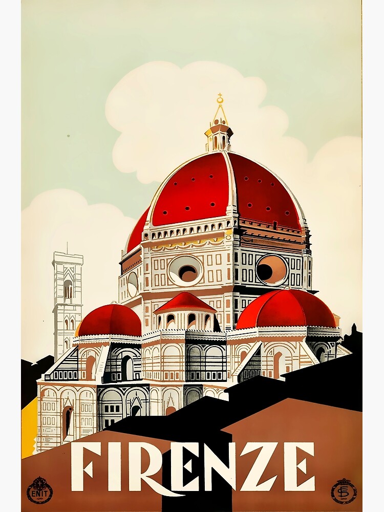 Thumbnail 7 of 7, Framed Art Print, Florence, Italy Travel Poster 1930s Firenze designed and sold by spameris86.