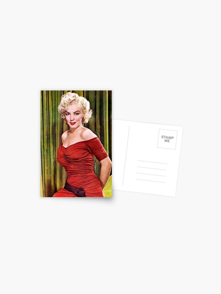Postal «Marilyn Monroe en vestido rojo» de dangleberry | Redbubble