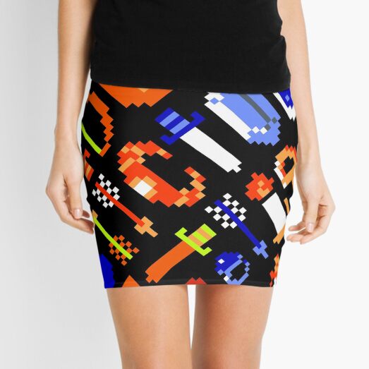 Weapons pattern | vintage rpg nostalgia | BXL17R-TLOZ Mini Skirt
