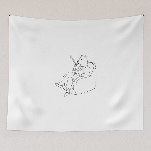 Item preview, Bear smoking a pipe 1950s style designed and sold by CleoDog.
