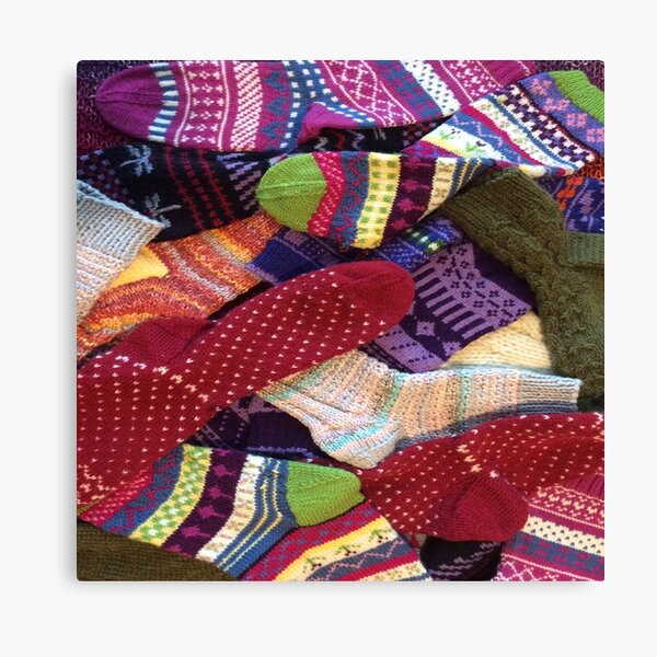 Sock Addict -Hand knit socks available at tinasox.etsy.com Canvas Print