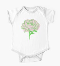Green and Pink Flower One Piece - Short Sleeve