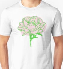 Green and Pink Flower Unisex T-Shirt