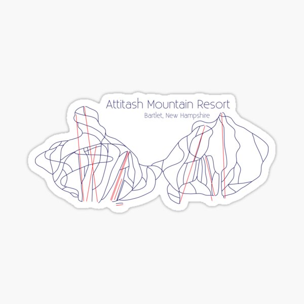 -ATTITASH MOUNTAIN SKI RESORT STICKER/DECALS. 3 