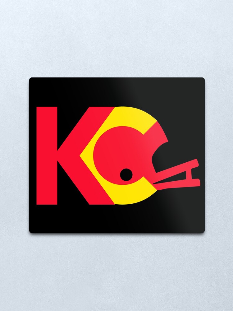 Kc Chiefs Helmet Logo Metal Print By Skipharvey Redbubble