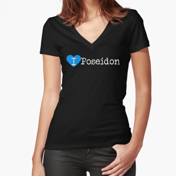 I Heart Poseidon | Love Poseidon Fitted V-Neck T-Shirt