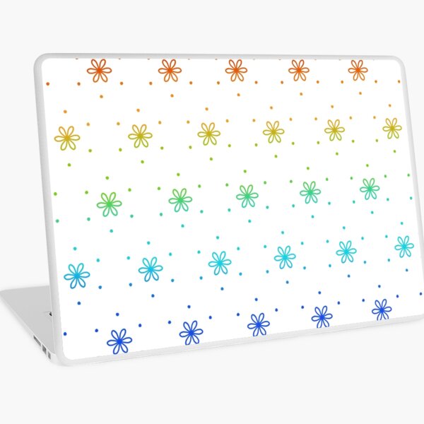 Flower Dot Pattern in Rainbow Colours Laptop Skin