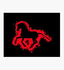 Unicorn fantasy red and black silhouette Photographic Print