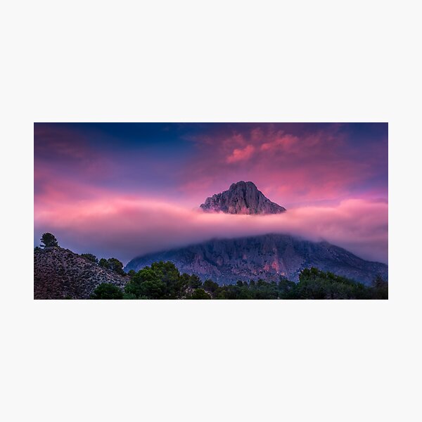 Red Sky and Cloud Layer at Puig Campana Photographic Print