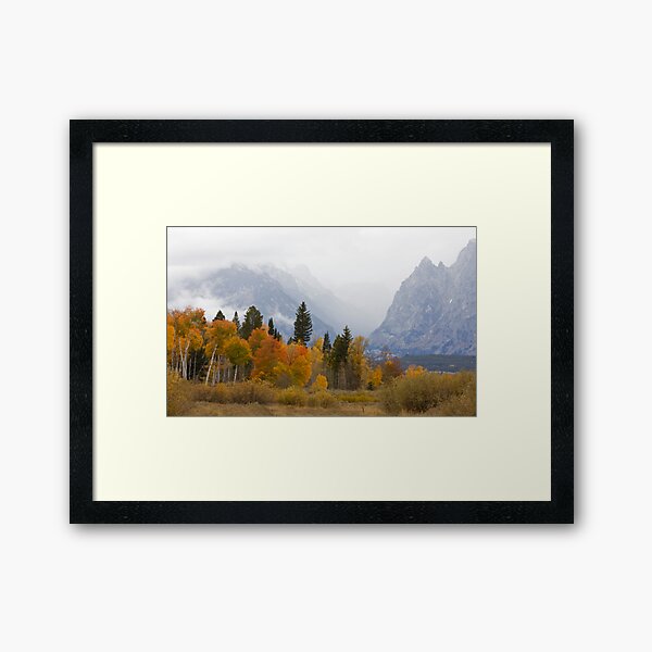 Cascade Canyon, Snow Showers & Fall Color Framed Art Print