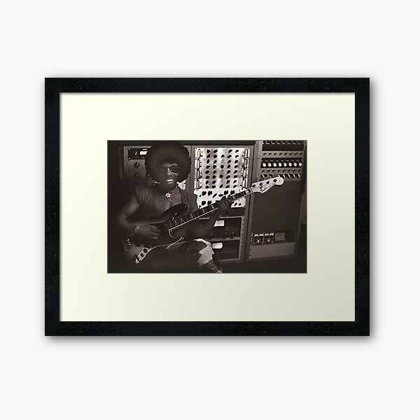Sly Stone Playing Bass in the Studio Framed Art Print