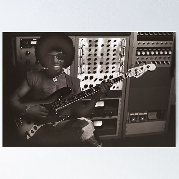 Sly Stone Playing Bass in the Studio Poster