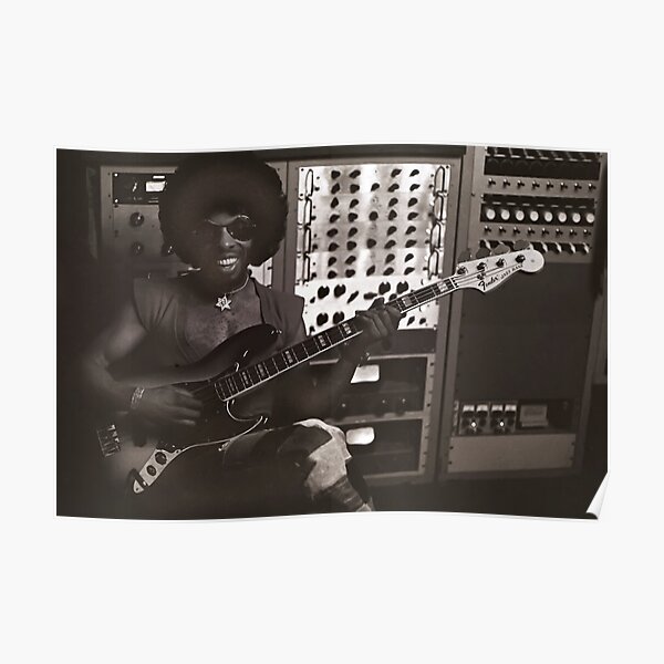 Sly Stone Playing Bass in the Studio Poster