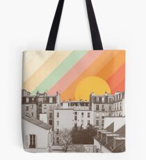 Rainbow Sky Above Paris Tote bag