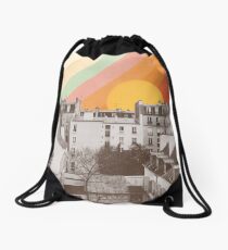Rainbow Sky Above Paris Drawstring Bag