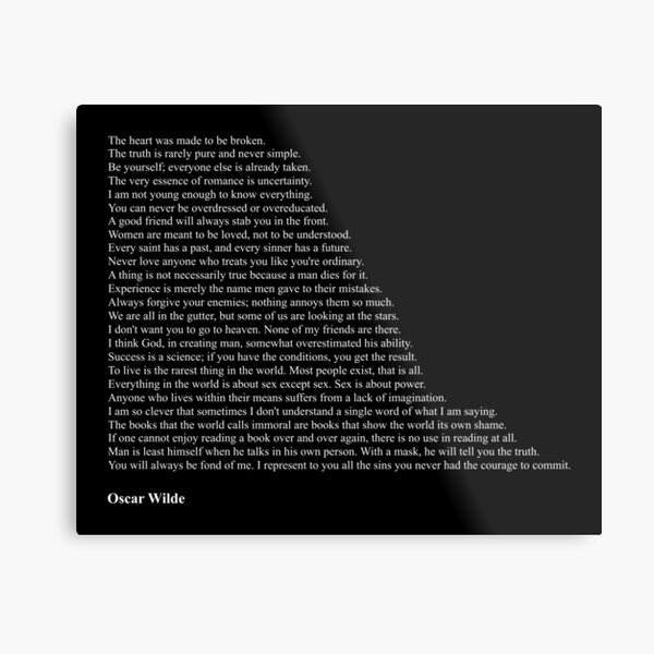 Oscar Wilde Quotes Metal Print