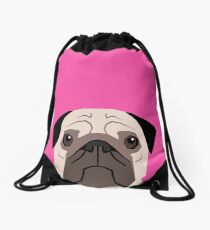 Taylor - Pug dog art phone case for pet lovers and dog people Drawstring Bag