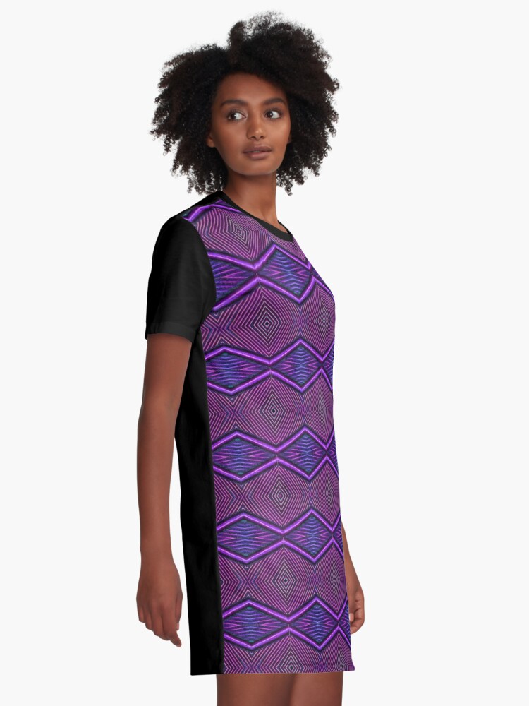 Graphic T-Shirt Dress, Violet Feather - Patterns in Nature designed and sold by Warren Paul Harris