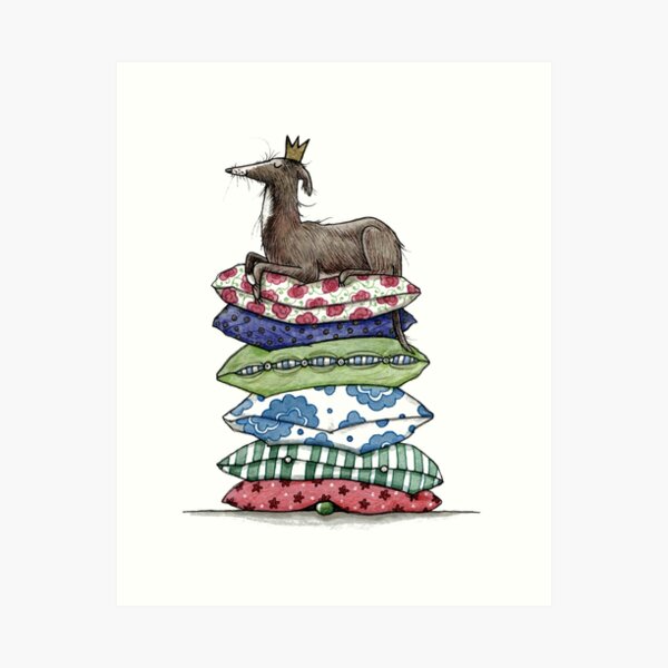 Prinzessin auf der Erbse - Windhund - Galgo - Whippet - Greyhound - Italienisches Windspiel Kunstdruck