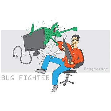 Artwork thumbnail, Programmer fighting a bug by ZdravkovDesign
