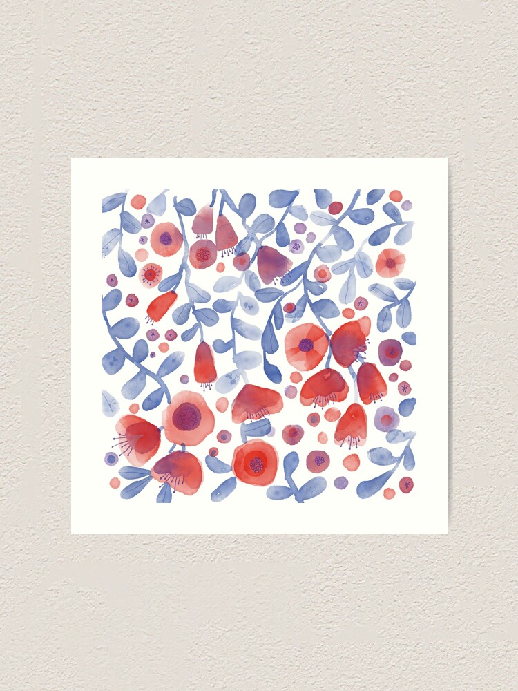 Alternate view of Fresh Garden Flowers Watercolor Art Print