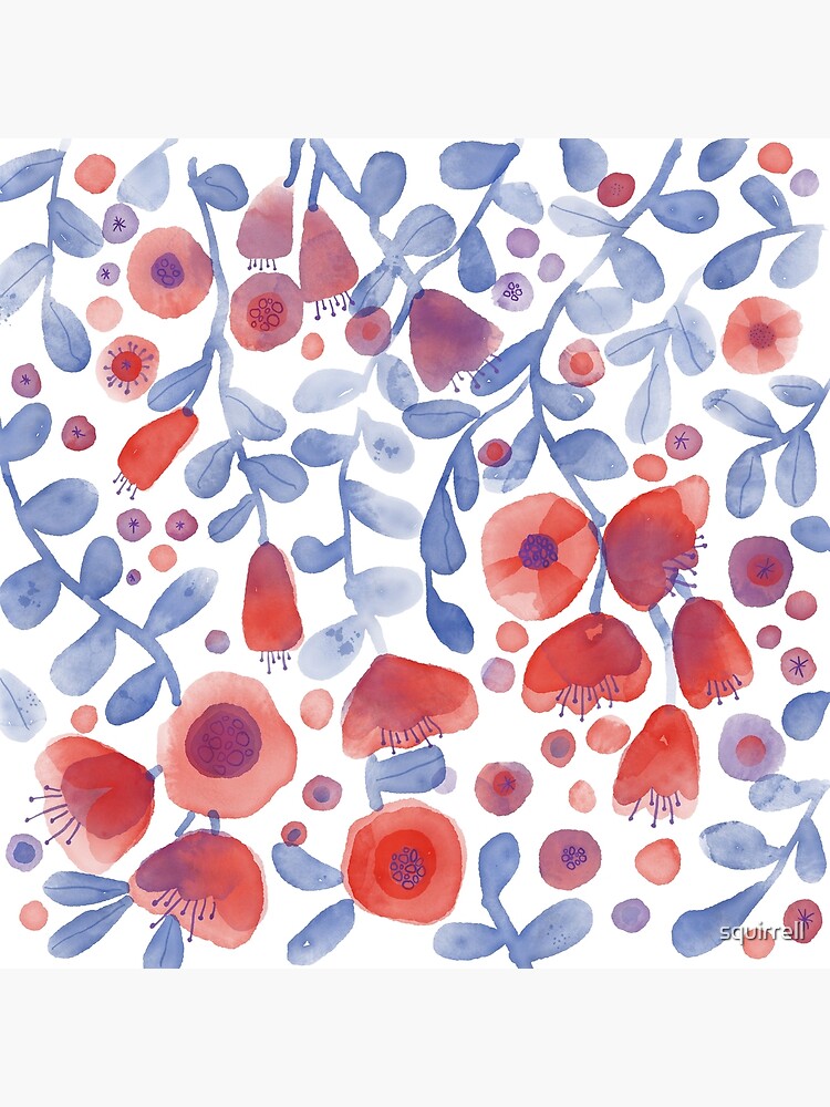 Fresh Garden Flowers Watercolor by squirrell