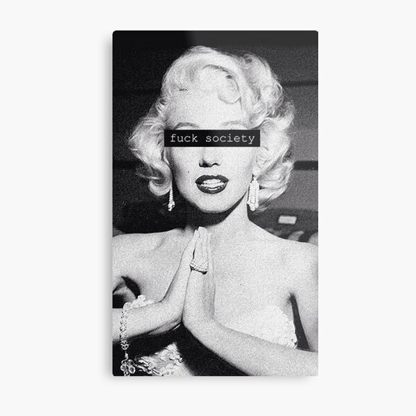 Black and White Marilyn Monroe Pretty Metal Print
