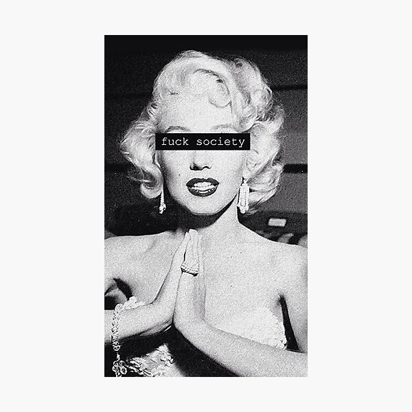 Black and White Marilyn Monroe Pretty Photographic Print