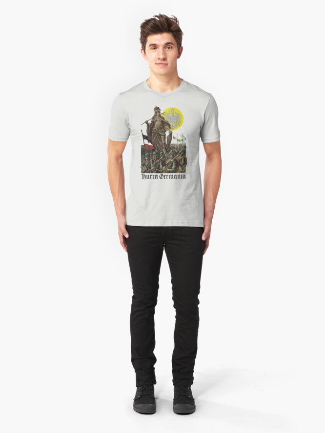 Alternate view of Germania encouraging soldiers.. 1914 Slim Fit T-Shirt
