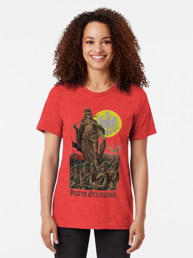 Alternate view of Germania encouraging soldiers.. 1914 Tri-blend T-Shirt