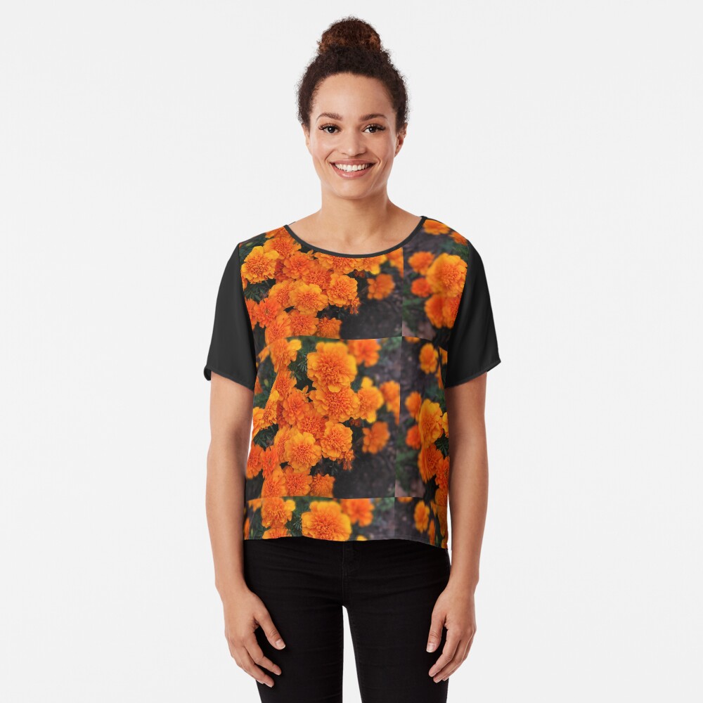 Mexican marigold flower Chiffon Top