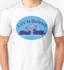 Hippity Hop - Dark Blue Bunny Design Unisex T-Shirt
