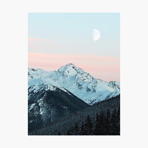 Item preview, Mountains, Moon, Nature, Fashion print, Scandinavian art, Modern art, Wall art, Print, Minimalistic, Modern designed and sold by juliaemelian.