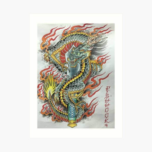 Japanesedragon Wall Art Redbubble