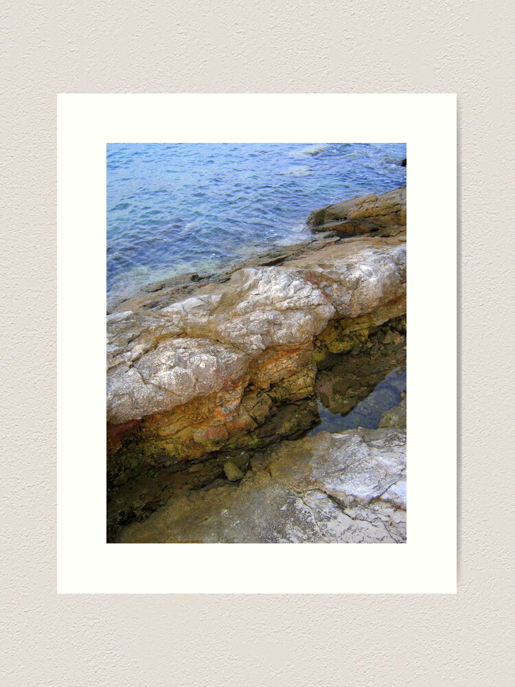 Thumbnail 1 of 3, Art Print, ROCKY MUSHROOMS IN THE SEA designed and sold by TatianaMichaela.