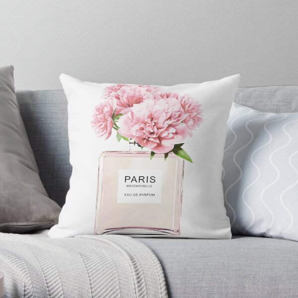 Blush Fashion Books On Pink Flower Wall Throw Pillow By Amanda