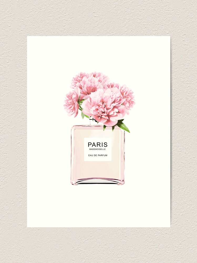 Alternate view of Perfume bottle, Flowers print, Scandinavian, Peony, Fashion print, Scandinavian art, Modern art, Wall art, Print, Minimalistic, Modern Art Print