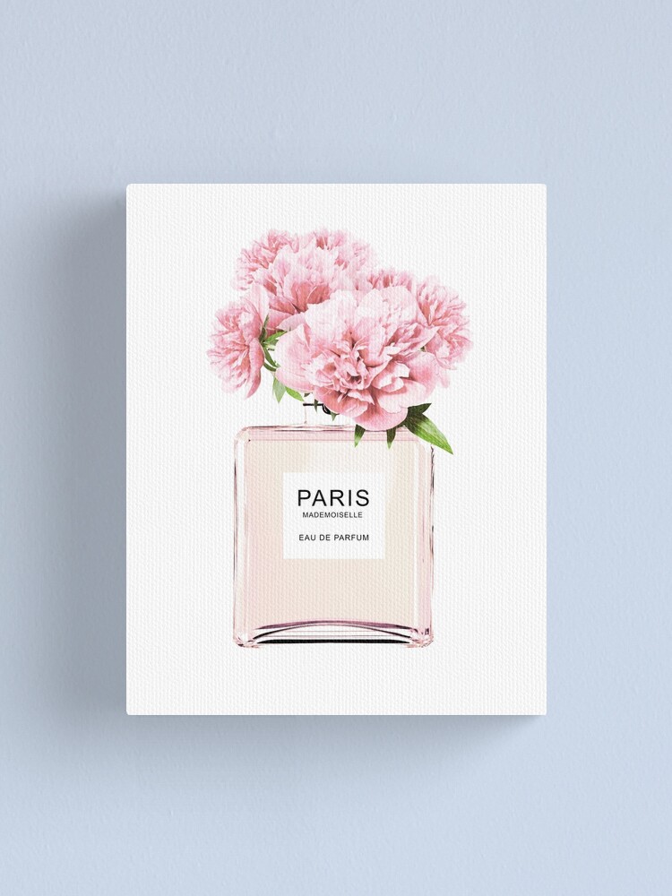 Alternate view of Perfume bottle, Flowers print, Scandinavian, Peony, Fashion print, Scandinavian art, Modern art, Wall art, Print, Minimalistic, Modern Canvas Print