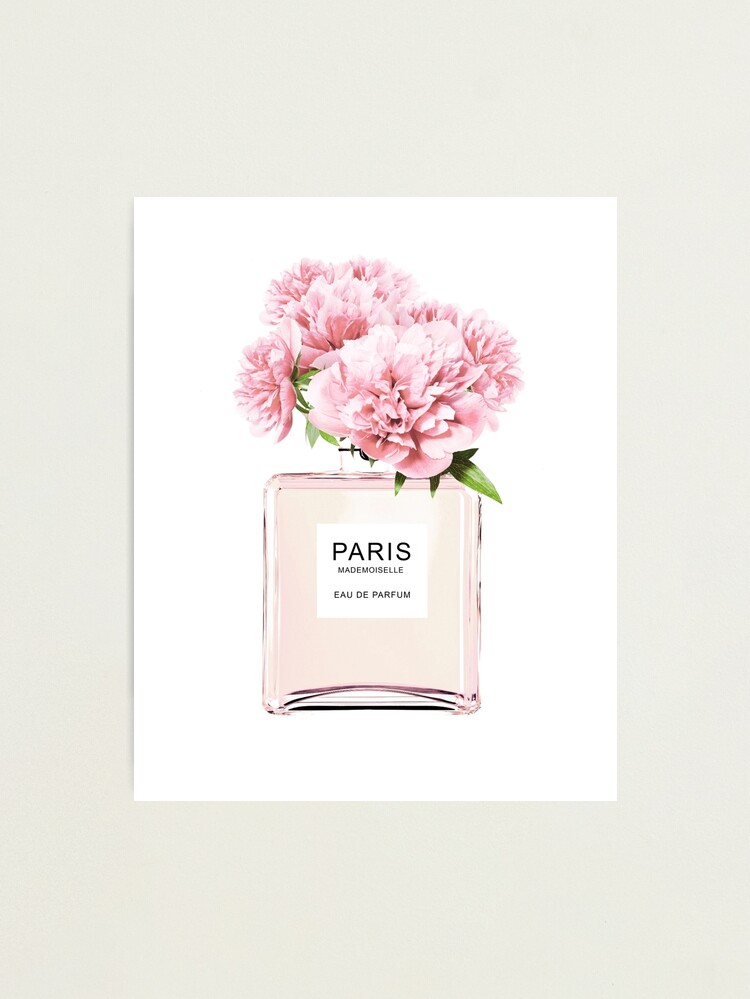 Alternate view of Perfume bottle, Flowers print, Scandinavian, Peony, Fashion print, Scandinavian art, Modern art, Wall art, Print, Minimalistic, Modern Photographic Print